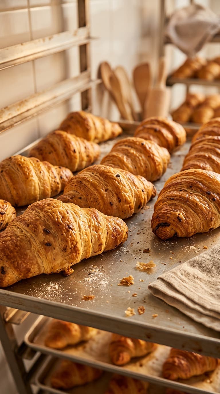 Freshly baked pastries in Concord's bakery production line